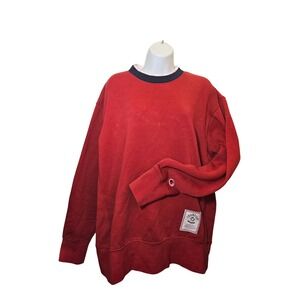 Champion Sweatshirt Mens Medium Red NWT Double Rib Crewneck Lava Falls